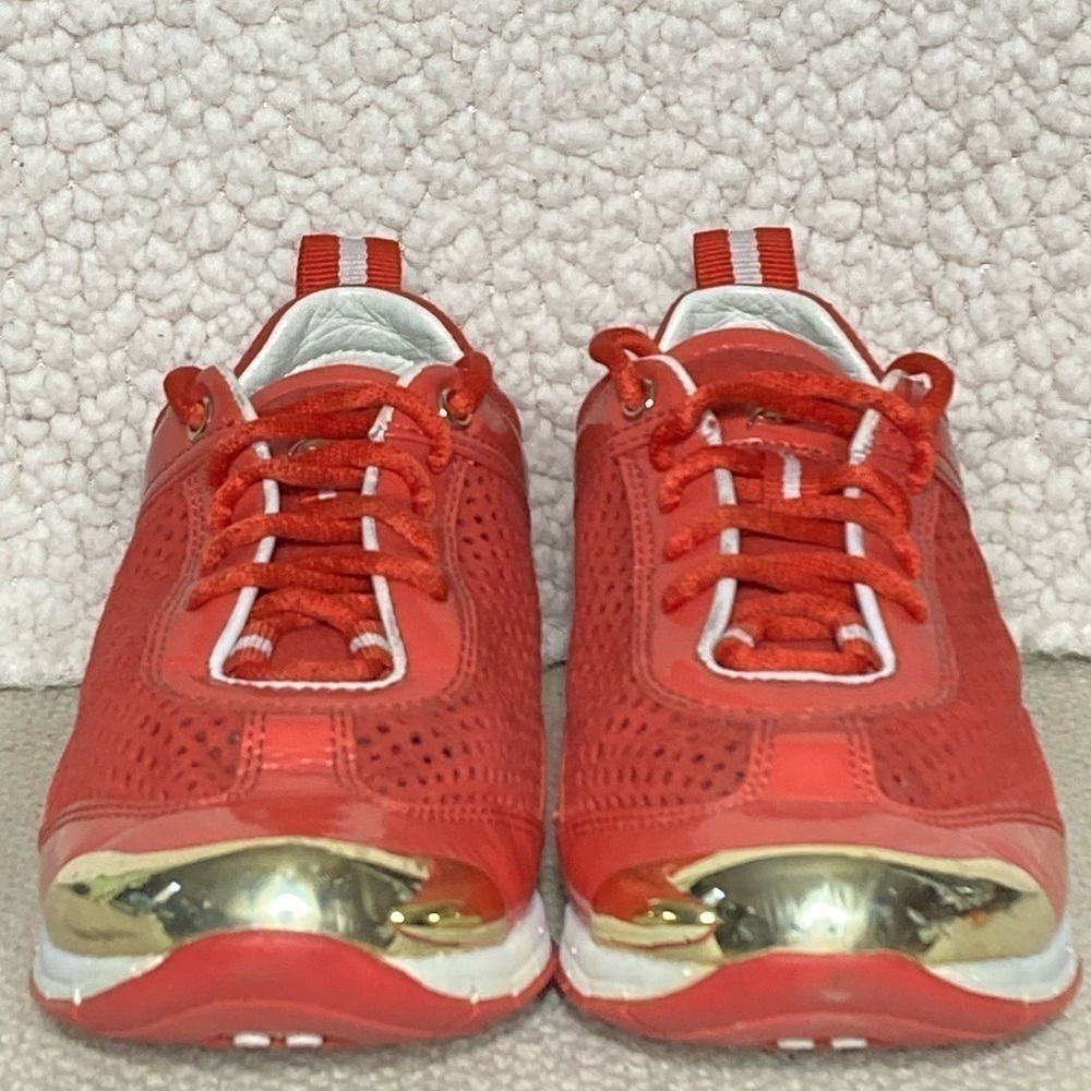 Geox Womens Respira Orange/Gold Casual Athletic Breathable Sneakers Shoes SZ 7 - Picture 3 of 12